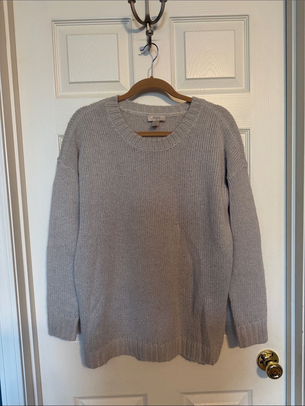 LOFT Crewneck Sweater in Light Gray